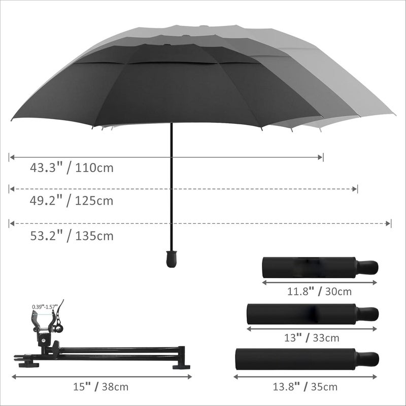 DUOUPA Patio Umbrellas UPF 50+ 360 ° Adjustable Shade Umbrella,Beach Umbrella with Universal Clamp,Beach Clamp on Umbrella,suitable for Patio,beach chairs,golf carts, wheelchairs,carts,bleachers,camping and fishing - Image 3